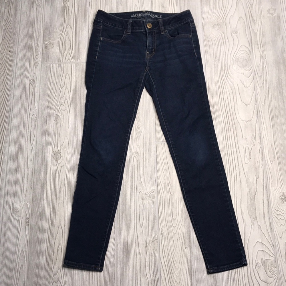 American Eagle Dark Denim Jegging 0 Short Jeans